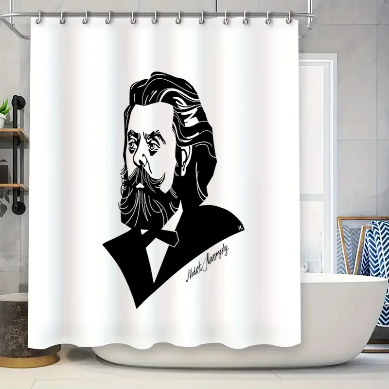 

Vintage Portrait Shower Curtain Abstract Face Art Bathroom Decor Retro Wall Tapestry Home Decor Washable Fabric Backdrop