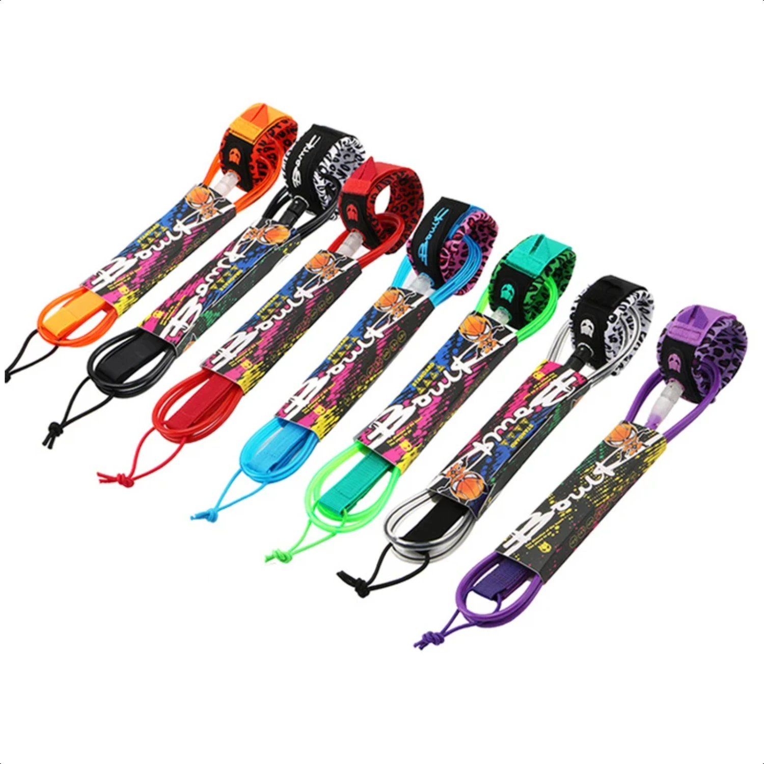 12/10/8/6 Surf Leash Surfboard Leash Premium  Surf Leg Rope Longboard Foot Rope With Ankle Cuff Surfing Accessories