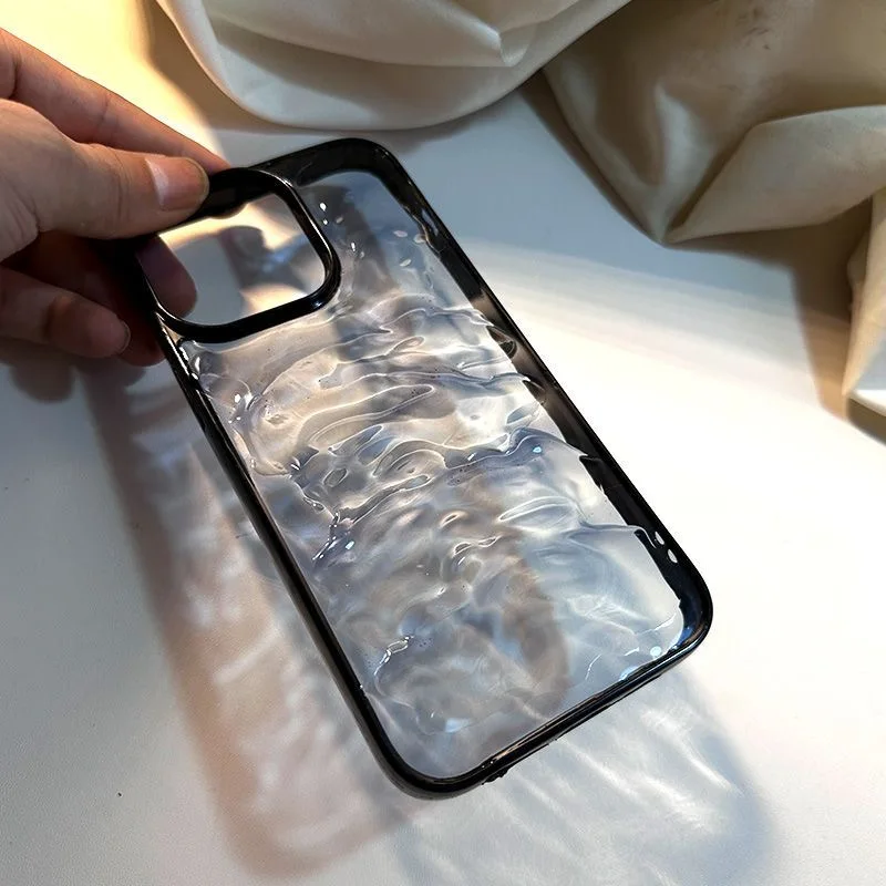 Luxury 3D Water Waves Clear Soft Case protection for iPhone 17 16 15 13 12 11 14 Pro Max 14 Plus X XR XS MAX 17Air Cover