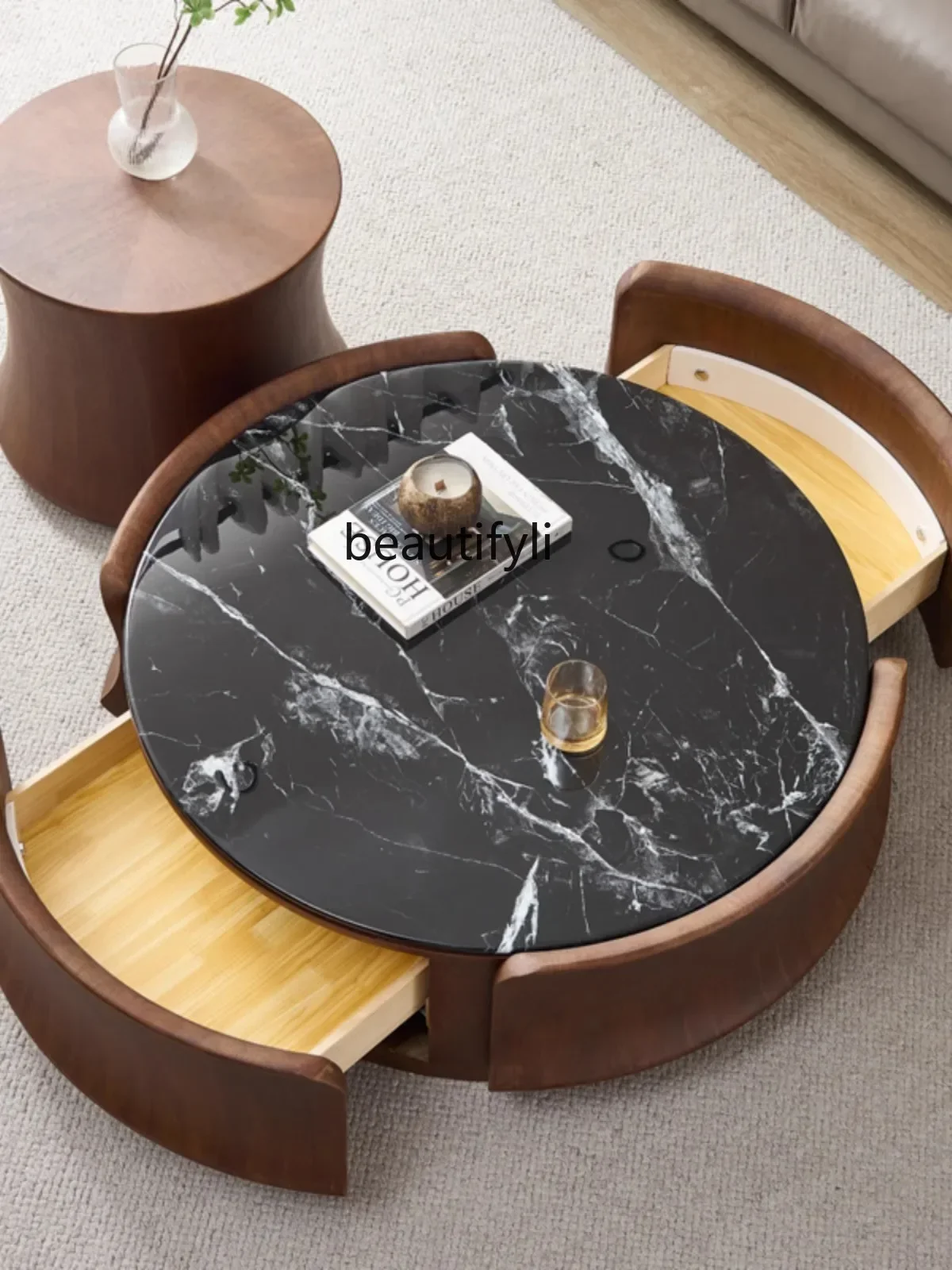 

Cy56 Medieval style,special-shaped round, side combination, household living room, small apartment, coffee table corner, light l