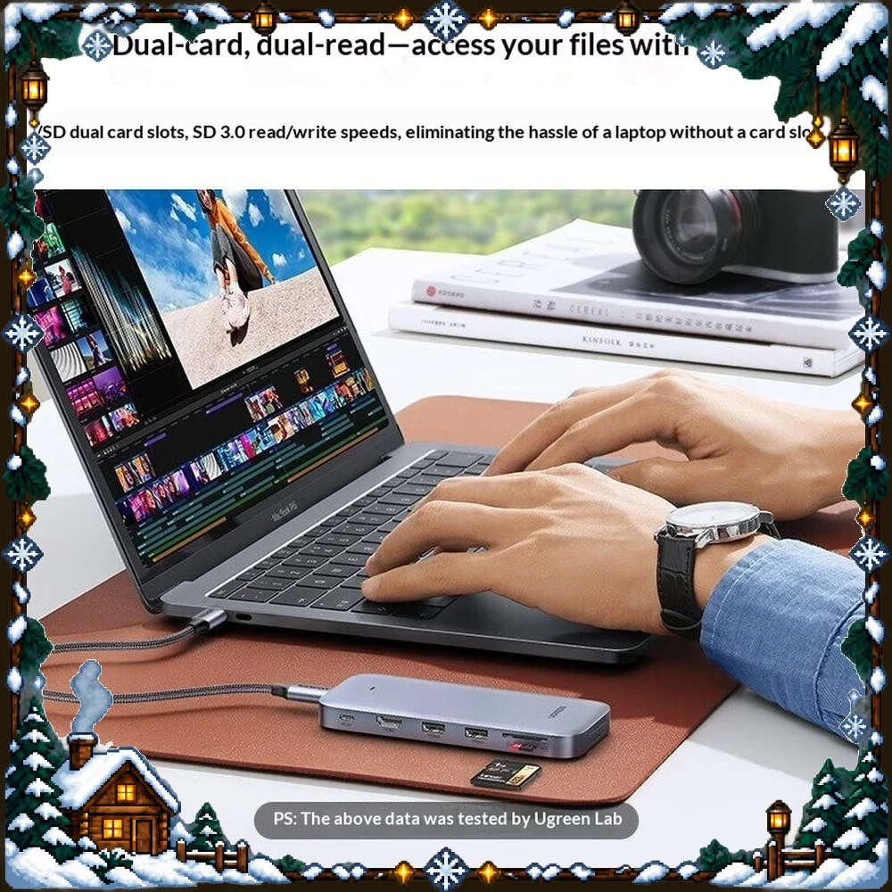 UGREEN CM440-60612 M.2 SSD Enclosure Hub NVMe SATA Dual Protocol Type C to HDMI for Laptop PC