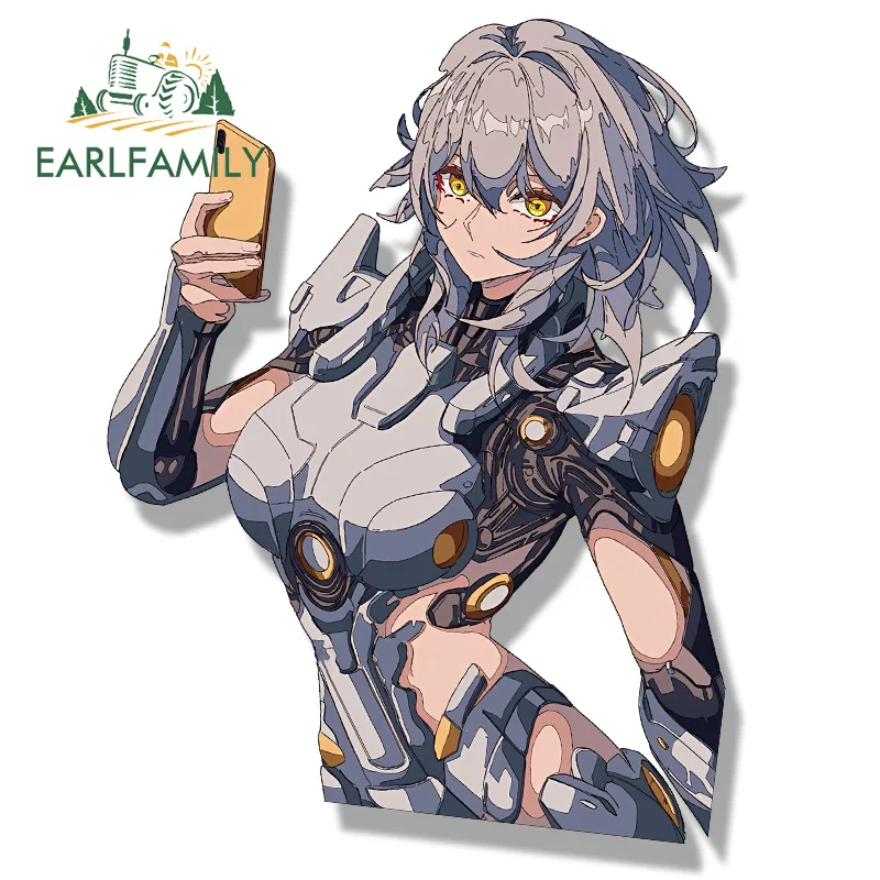EARLFAMILY Honkai Star Rail Stelle Fanart Car Sticker Chibi Big Head Waifu Decal Cartoon Peek Girl Graffiti Slap Stickers