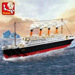 Sluban Building Block City Town Cruise Ship Titanic Small 194pcs and Large 1012pcs Educational Bricks Toy Boy Gift-No Retail Box