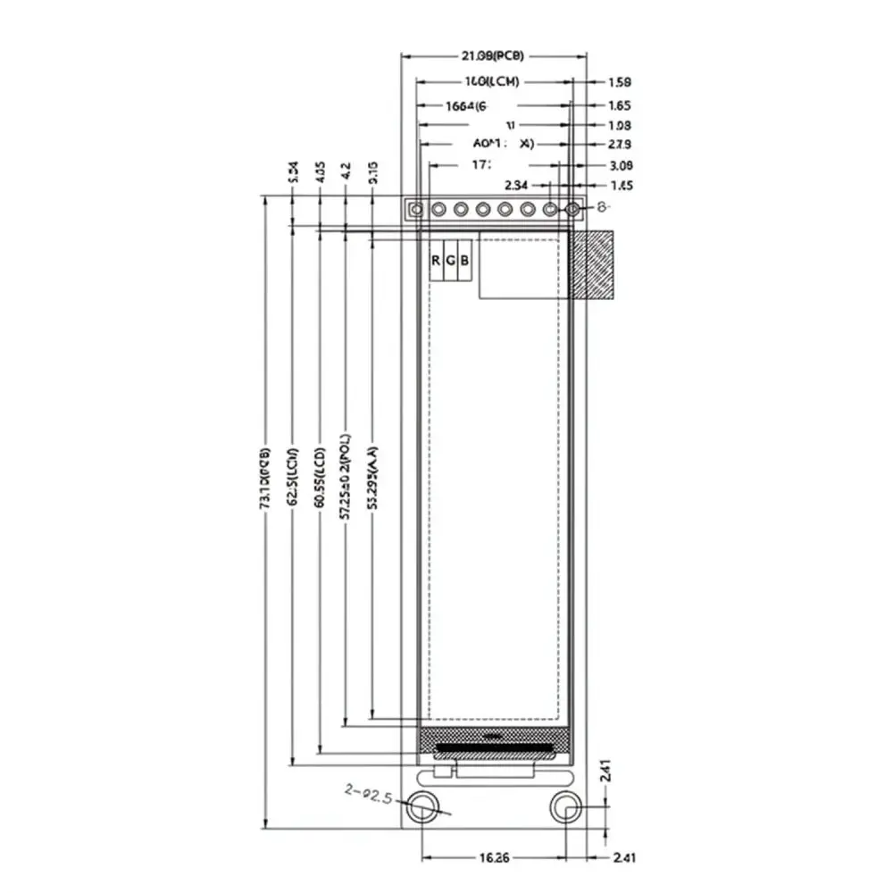 2.25 Inch TFT Screen Module ST7789 Driver Color Display SPI Interface Full View Angle LCD Panel For Electronics