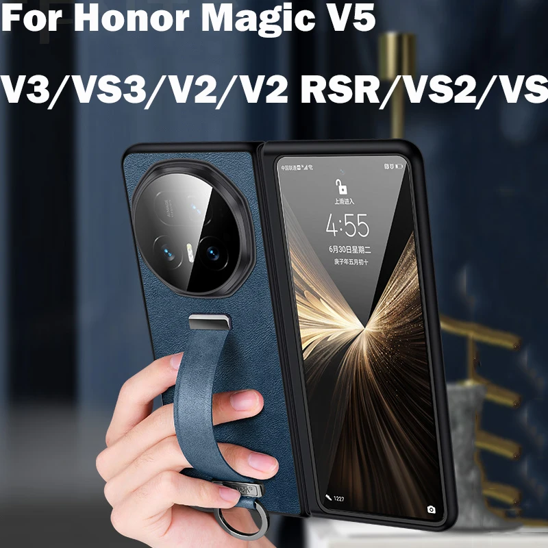 

Case for Honor Magic V5 V3 V2 RSR VS3 VS2 VS Wristband Bracket Ring Shockproof Protetcion Hard Mobile Phone Case Cover