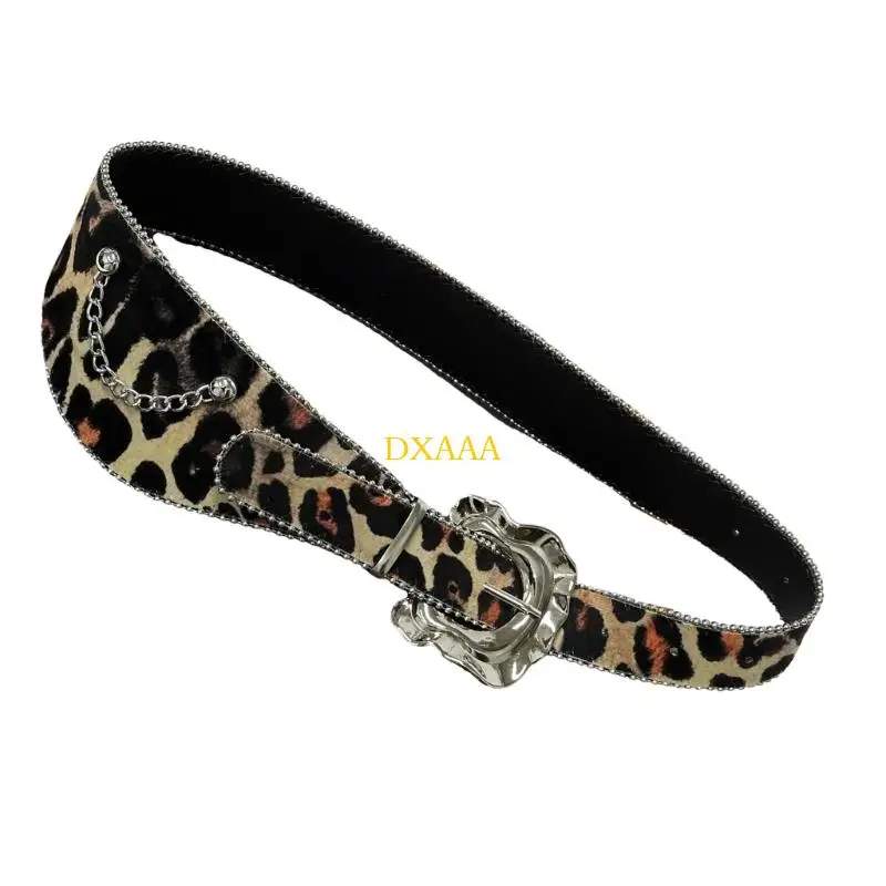 DXAA Unique Waistband Leopard Pattern Waist Belt Adjustable Unisex Accessory For Multiple Outfits