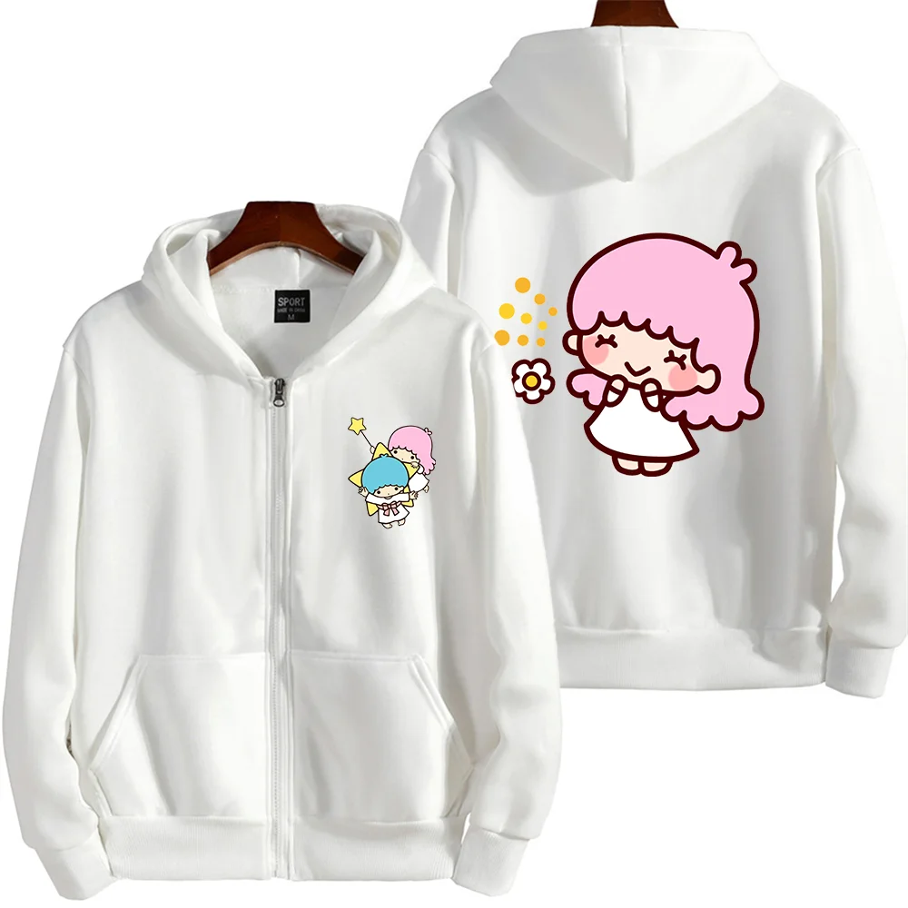 Sanrio Little Twin Stars Men\'s and Women\'s Hoodie Casual Street Clothing Long sleeved Sweatshirt Boys and Girls Autumn Top Coat