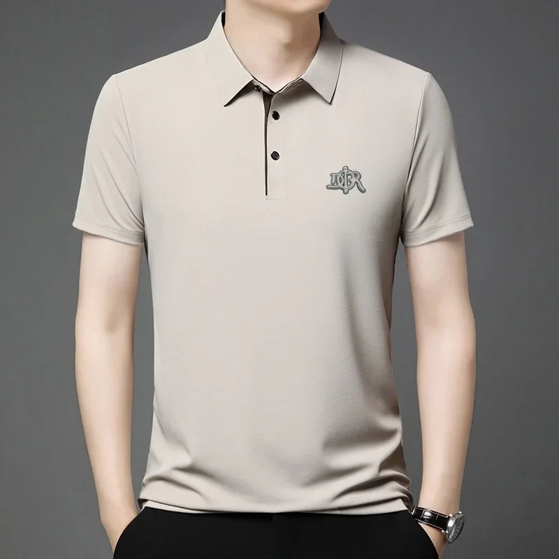 

Men's summer new polo shirt luxury fashion printed badge short sleeved business casual T-shirt high-quality shirt