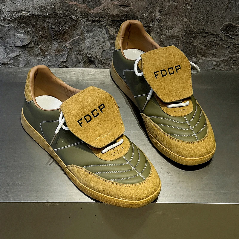 Internet Celebrities Suede Men German Training Shoes Retro Letter Flat Bottomed Niche Youth Daily Fashion Casual Couple Shoes