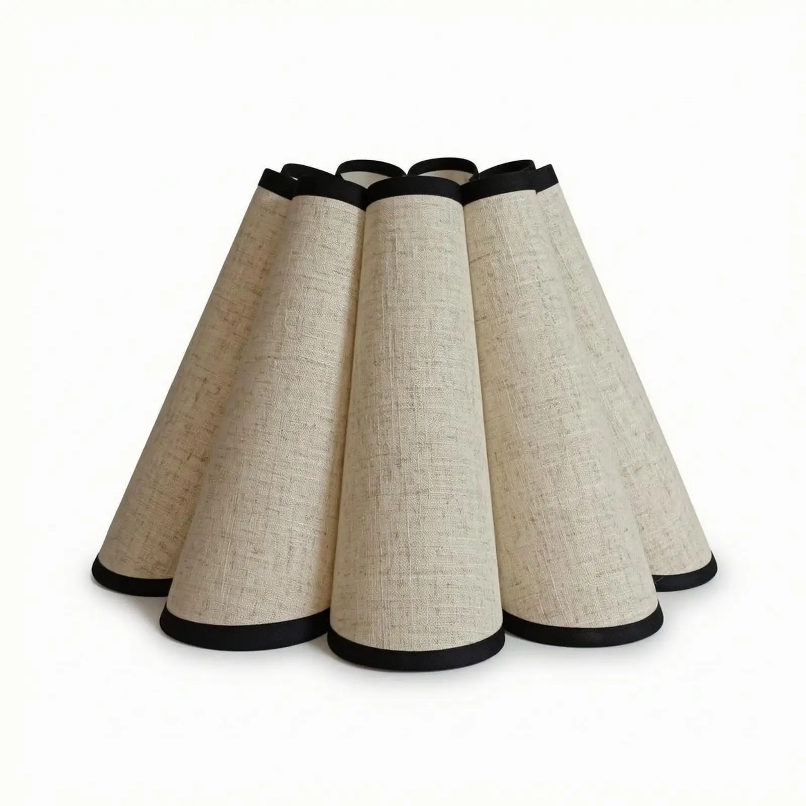 Petal Style Fabric Lamp Shade Linen Textile with Metal Frame E27 Socket for Bedside Lamp Warm Cozy Light Bedroom Nightstand