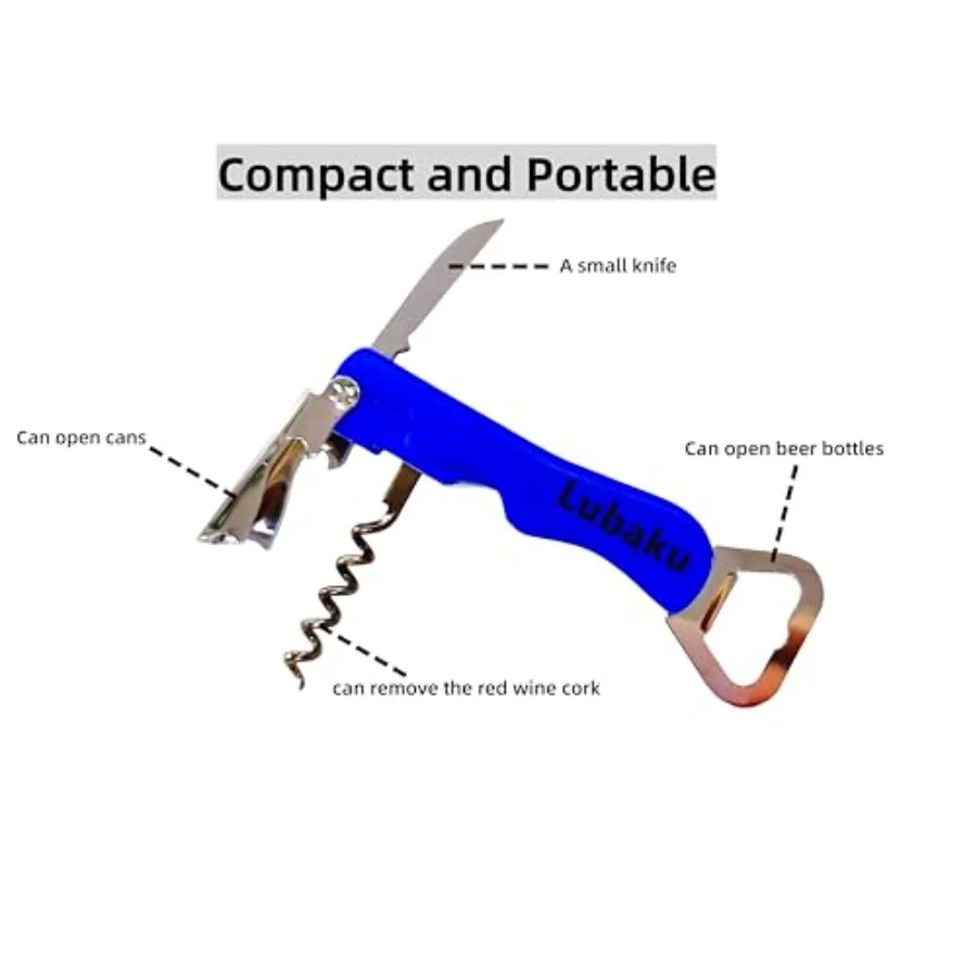 Portable Manual Bottle Opener with Four in One Function, Capable of Opening Red Wine, Beer, Beverages, Canned Goods, And More.