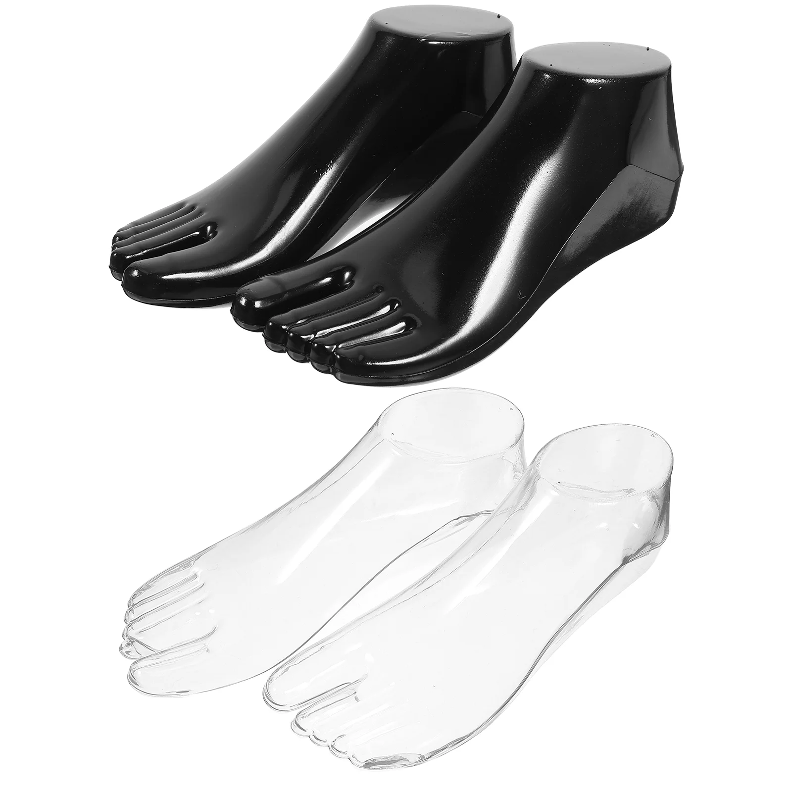 2 Pairs Shoe Mold Support Boat Stocking Padded Socks Mannequin Foot Model Fake Feet for