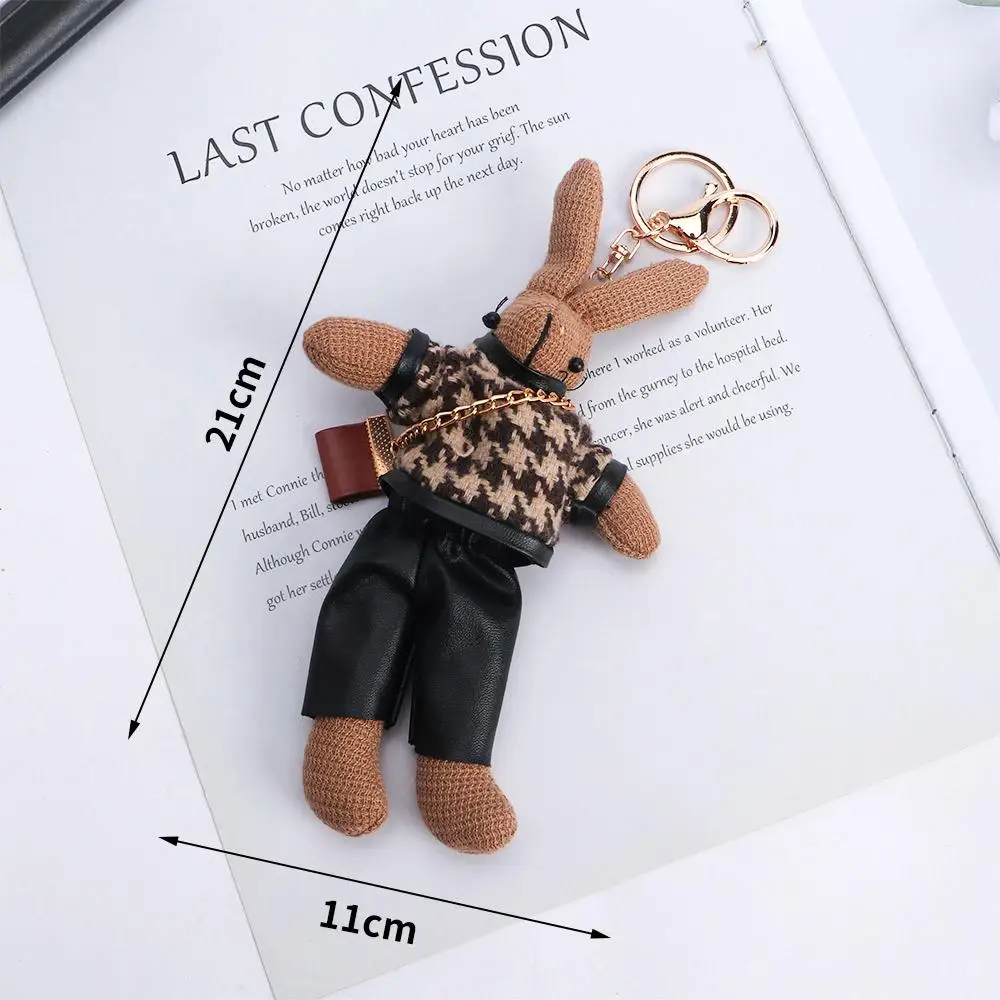 Holder Cloth Boys Animal Doll Pendant Lady Rabbit Keychains Korean Style Key Ring Bag Pendant Decoration Girls Car Accessories