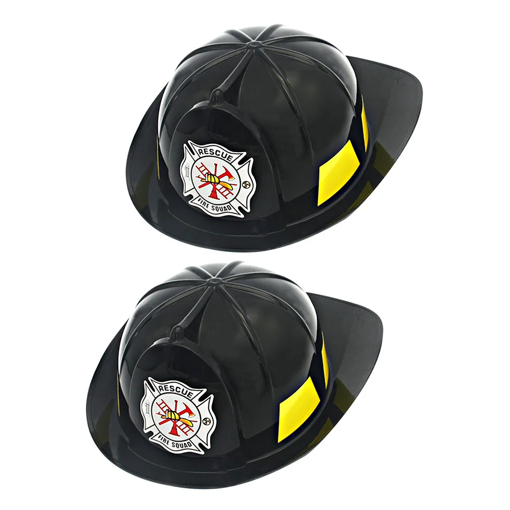 

2 Pcs Hat Child Safety Apparel Funny Firefighter Household Inflatable Black