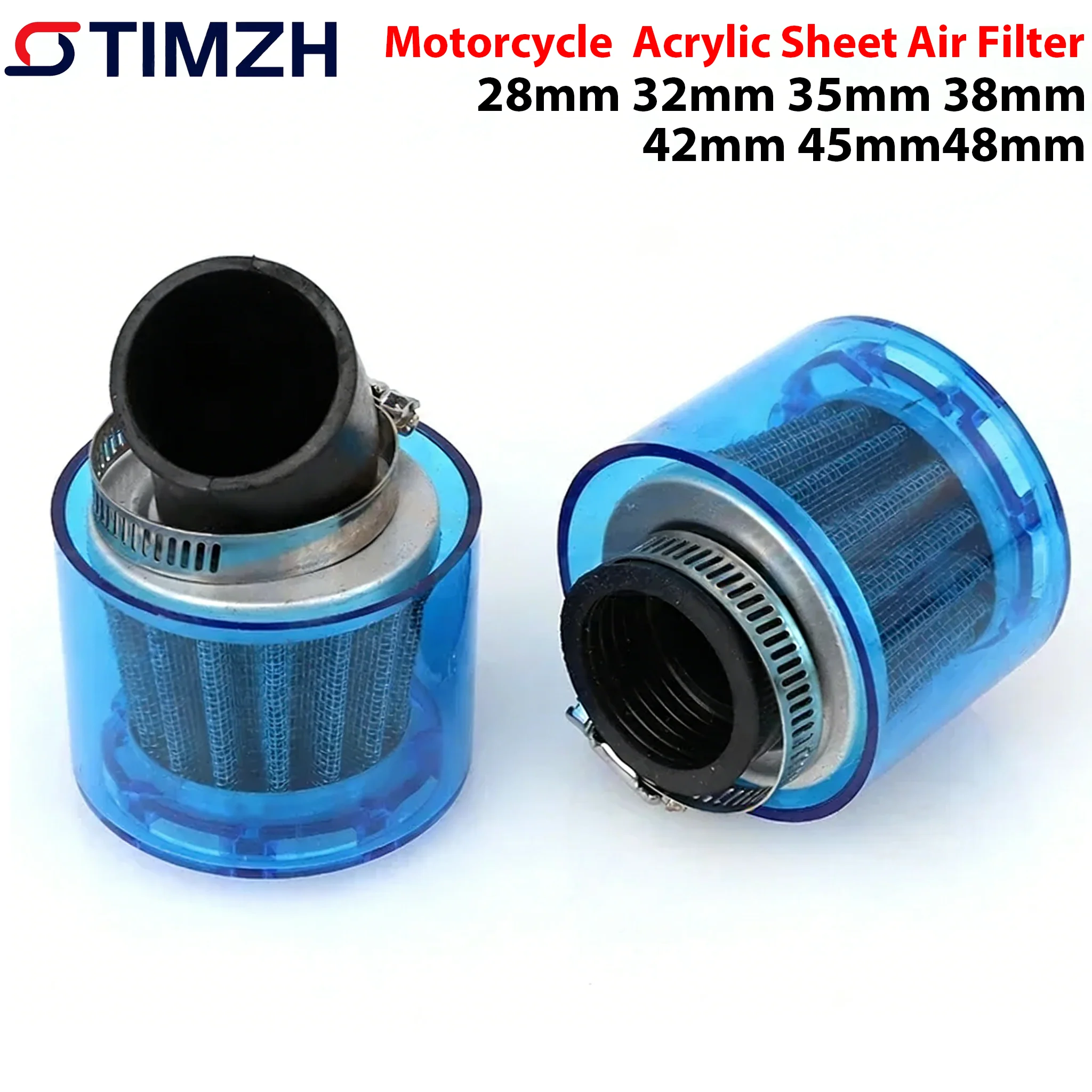 Motorcycle Air Filter 28mm 32mm 35mm 38mm 42mm 45mm48mm Acrylic Sheet Motorbike Air Cleaner for 50cc110cc125cc ATV PIT Dirt Bike