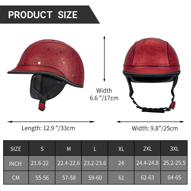 Artwork Male Female Personality Cruise Half Helmet Motorcycle Pedal Vintage Ladle Helmet Electric Vehicle Helmet DOT ECE