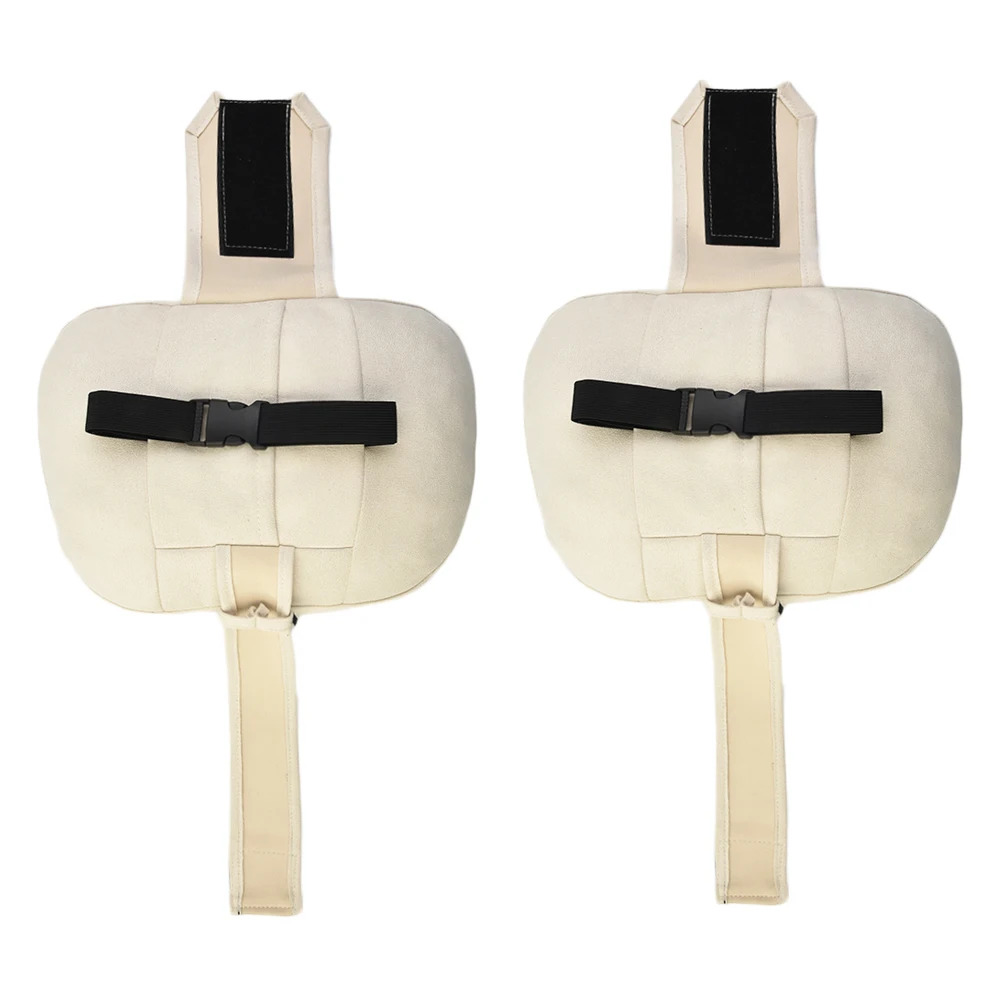 2Pcs For Mercedes Car Headrest Suede Fabric Beige For Mercedes-Benz Maybach Design S Class Ultra Soft Pillow