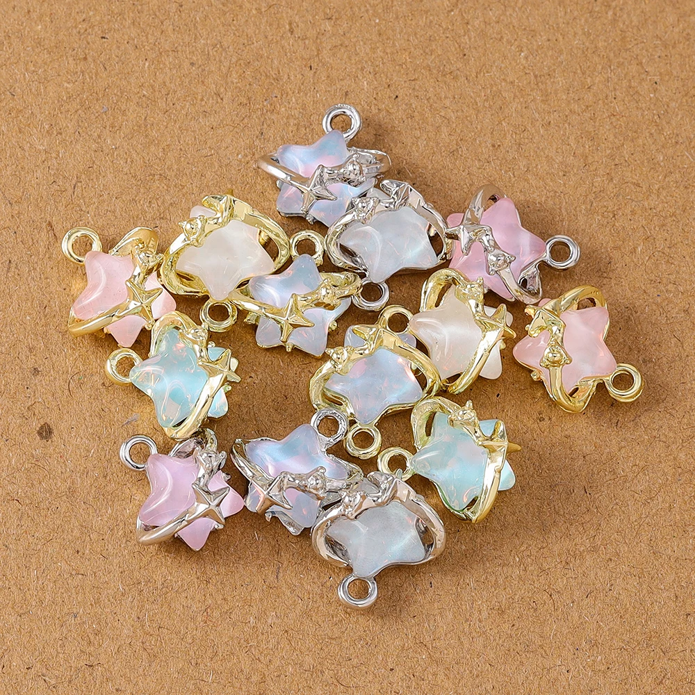 5 قطعة 13*13 مللي متر لطيف الأحجار الكريمة كريستال دلاية شكل نجمة جالبة للحظ لصنع المجوهرات أقراط قلادة سوار ذاتي الصنع إكسسوارات لوازم #5