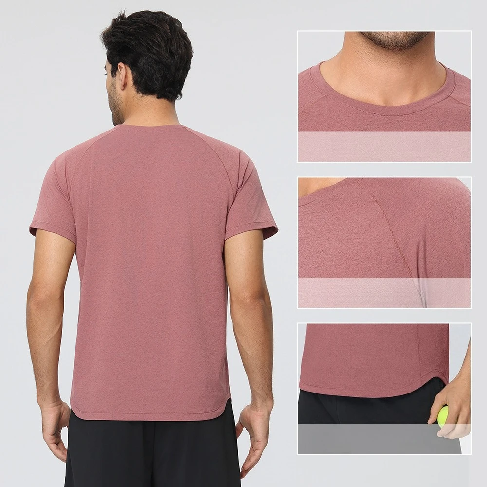 Men's Loose Gym Tees Jogging Sportswear Quick-drying T-shirt Fitness Wear Running Shirt Plain Men Sport Clothes Men Workout Top
