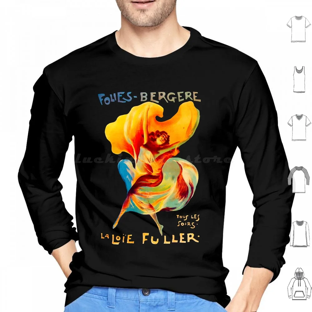 Folies Bergere La Loie Fuller Hoodie cotton Long Sleeve Follies Bergere La Loie Fuller 1920 Flappers Priestess Of Fire Goddess