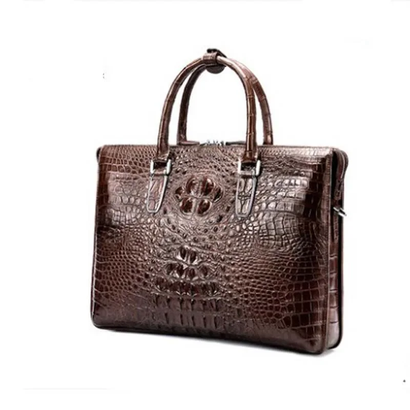 hanlante new arrival Crocodile leather men bag single shoulder bag business large capacity briefcase men Crocodile bag