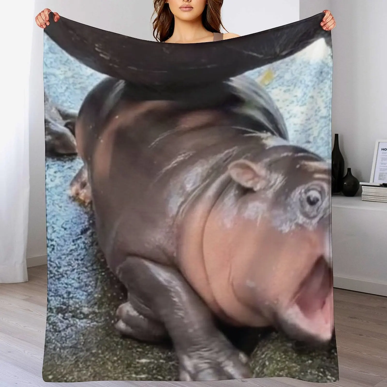 

Moo Deng - Drama Powers Throw Blanket anime Luxury Throw Thin Tourist Blankets