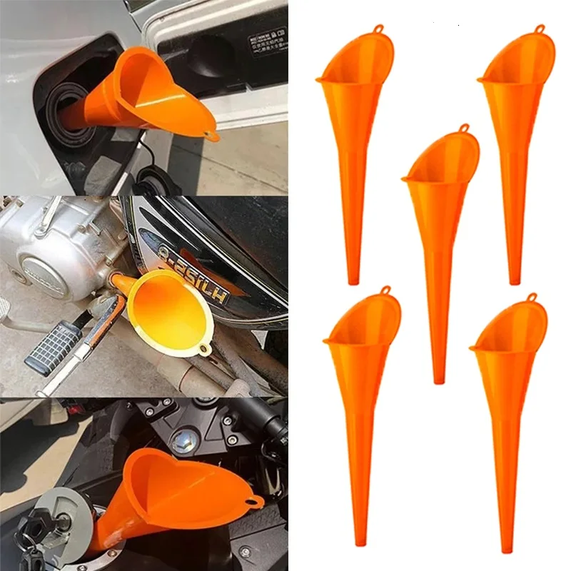 

New Car Long Stem Funnel Gasoline Oil Fuel Filling Tools Anti-splash Plastic Funnel Motorcycle Refueling Tools Auto Accessories