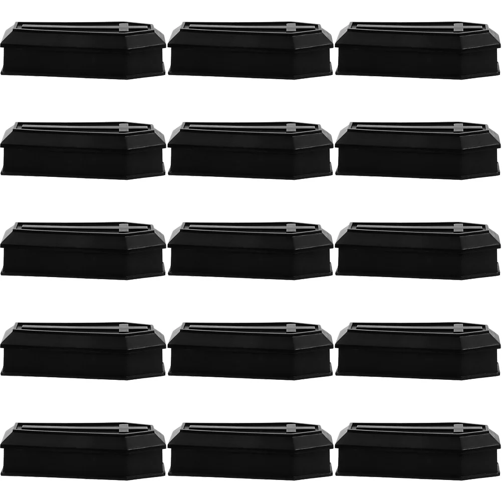 

15pcs Coffin Box Plastic naments Halloween Decoration Small Adornments Skulls Prank Props Storage Realistic Tabletop