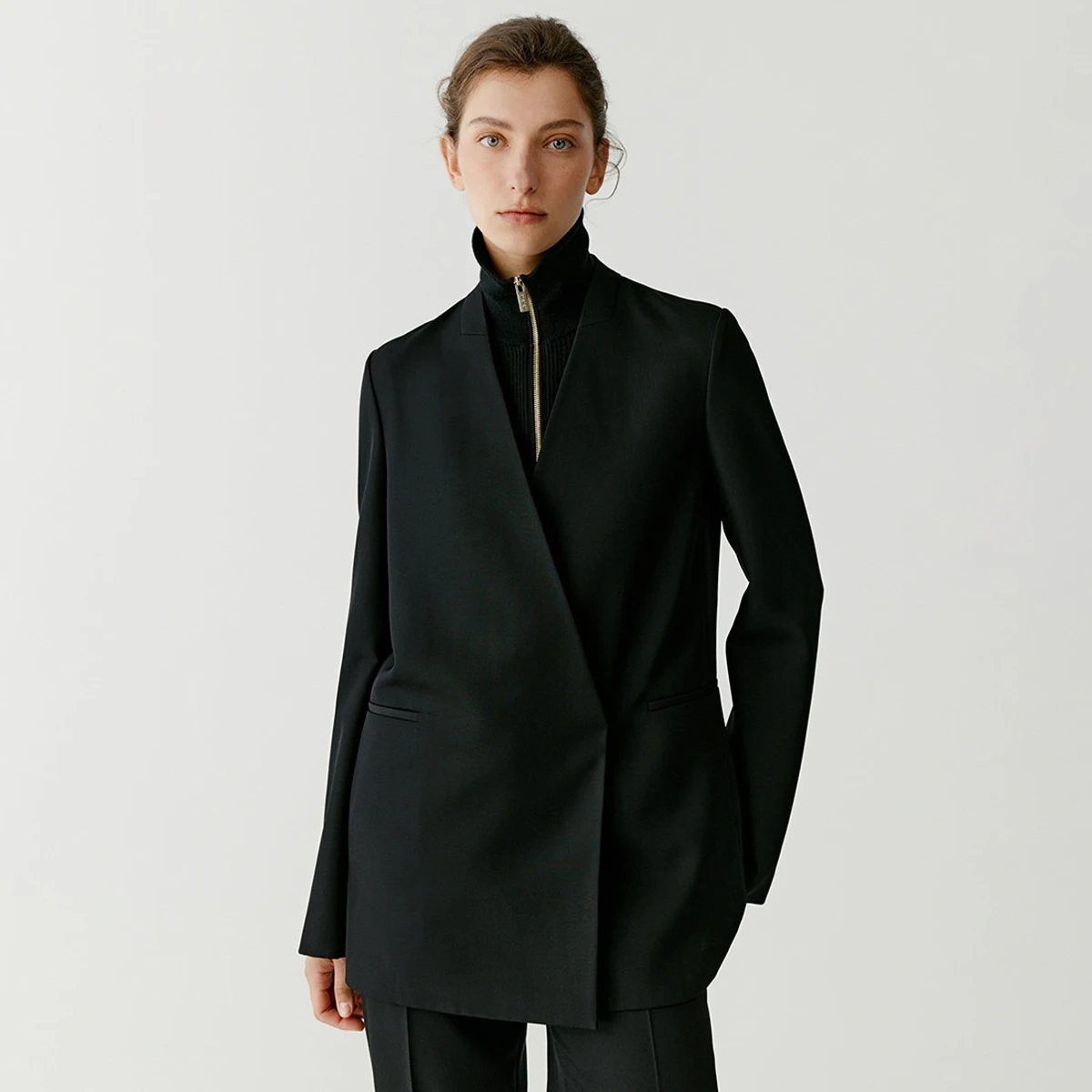 

Womens Suit Blazer Banquet Luxury Long Sleeve Jacket Hidden Breasted Casual Work Office Suit Blazer Customize