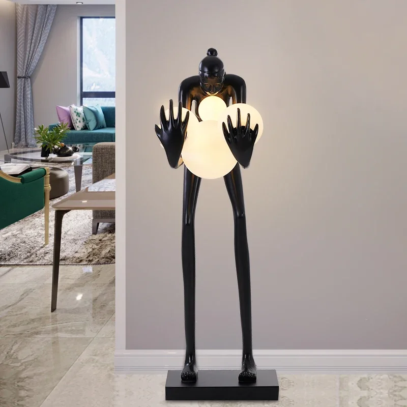 2026 Unique Nordic Humanoid Floor Lamp Sculpture Design Exhibition Hall Decoration Living Room Lamp Bedroom Styling Lamp