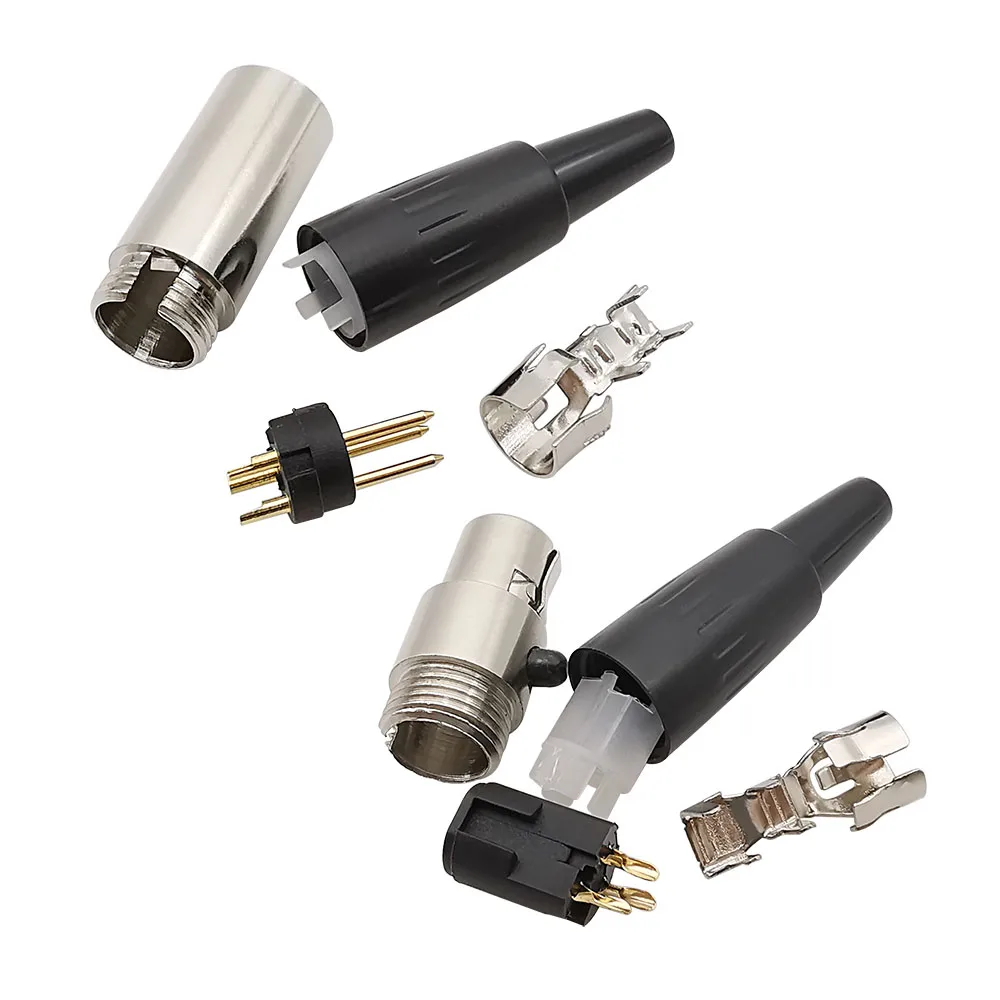 2 قطعة XLR صغير 3/4/5/6 دبوس ذكر التوصيل الهيكل لوحة جبل صغير XLR أنثى المقبس جاك الصوت كابل الميكروفون لحام موصل