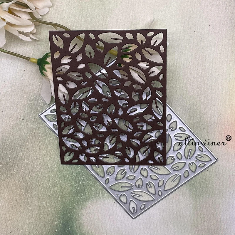 Frame with fallen leaves Metal Cutting Dies Stencils Die Cut for DIY Scrapbooking Album Paper Card Embossing