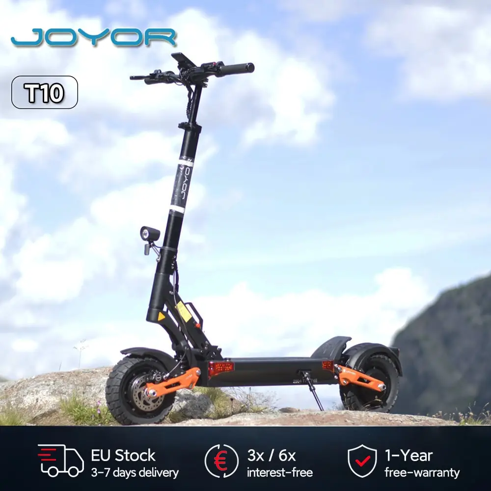 JOYOR T10 Faltbarer Elektroroller 10 Zoll E-scooter mit Doppelmotor 1000W, 60V 18Ah Akku, 25km/h & 75km Reichweite
