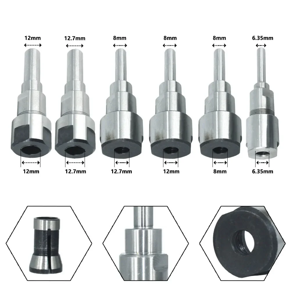 1/4mm 8mm 1/2mm Shank Router Bit Extension Rod Converter Collet Milling Cutter Extension Rod For Engraving Machine Accessories