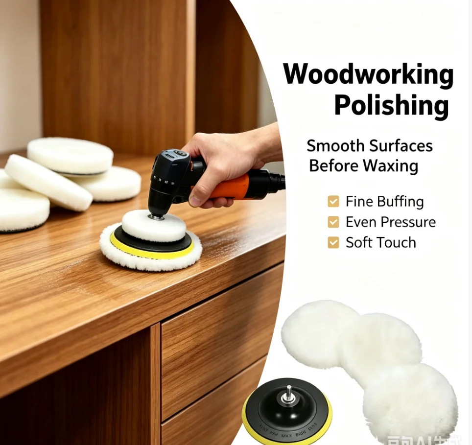 5Pcs Car Polishing Pad Set Wool Buffing Wheel Tool 3/4/5 inch Drill Polish Disc Kit for Car Polisher Auto Paint Waxing Care
