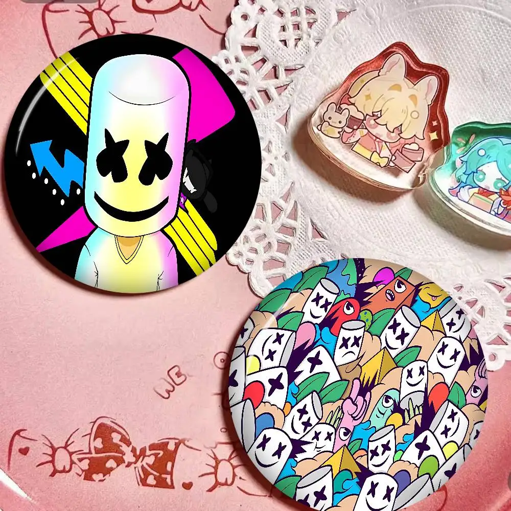 DJ-M-MARSHMELLO Customizable Soft Button Pin For Women Creative Jewelry Funny Badge Cartoon Lover Hat