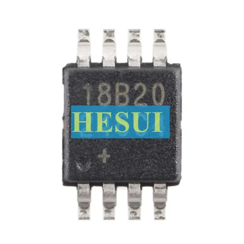 Original DS18B20U+T&R FSOP-8 programmable resolution single-line digital thermometer chip