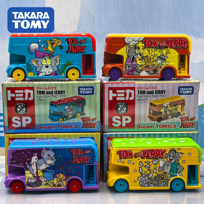 TAKARA TOMY Dream Tomica Tom en Jerry Bus Legering Speelgoed Motorvoertuig Diecast Metaal Model Geschenken