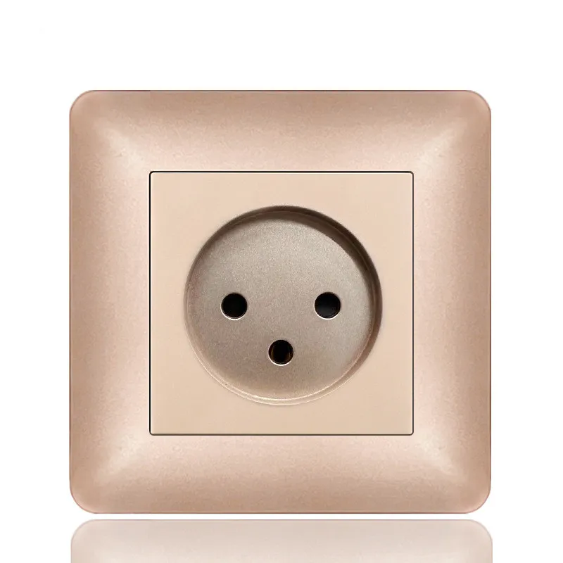 16A 250V Camber Roud Cricle 86*86mm  Israel IL Standard Power Socket Wall Outlet Plug White PC Panel Gold Black For Home