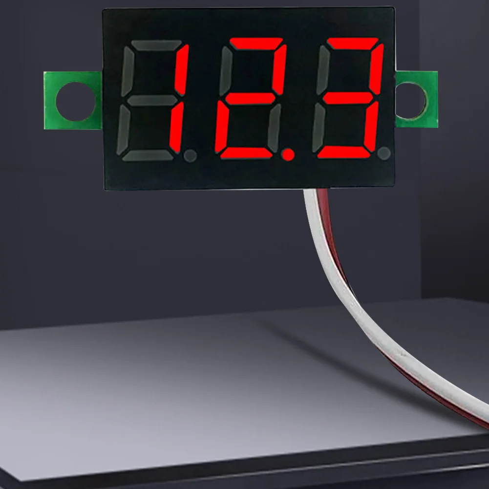 2 Wires Mini Digital Voltmeter LED Display 0.28 Inch DC Volt Meter DC 2.5V-40V Red/Blue/Yellow/Green Reverse Polarity Protection