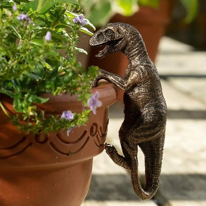 Kletterender Dinosaurier aus Harz, Tiermotiv-Dekoration, Heimdekoration, Garten- und Hofdekoration – Detail 2