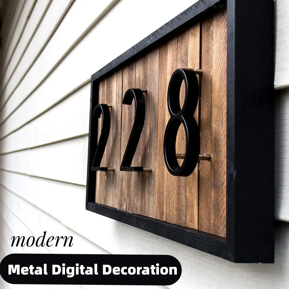 Floating House Number Letters Big Modern Door Alphabet Home Outdoor 5 in.Black Numbers Address Plaque Dash Slash Sign Decor