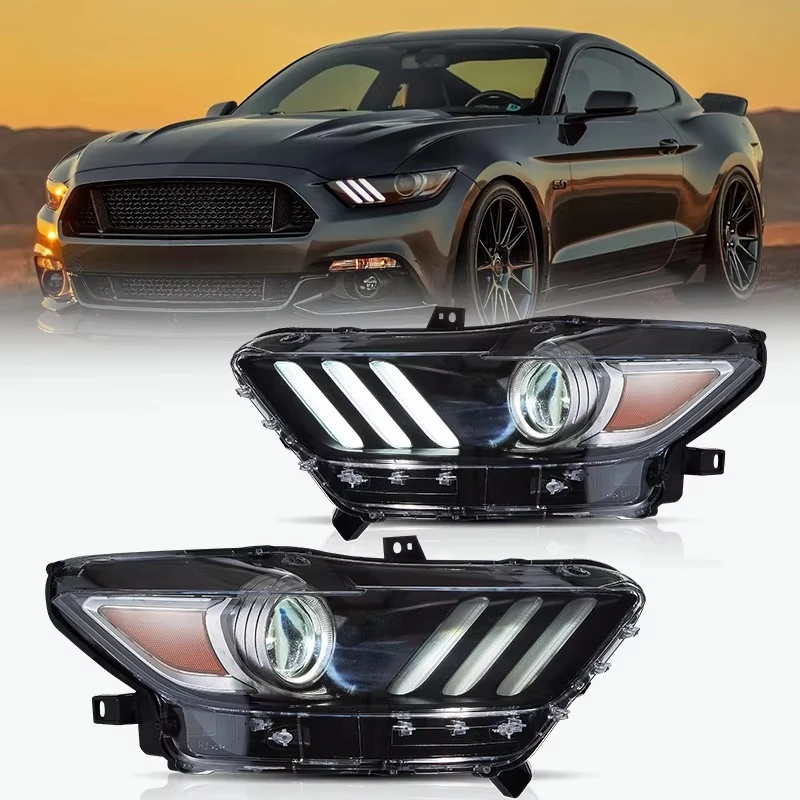VLAND Factory Wholesale Full LED Headlights Car HeadLight Assembly 2015 2016 2017 Head Lamp for Mustang Front Lamp