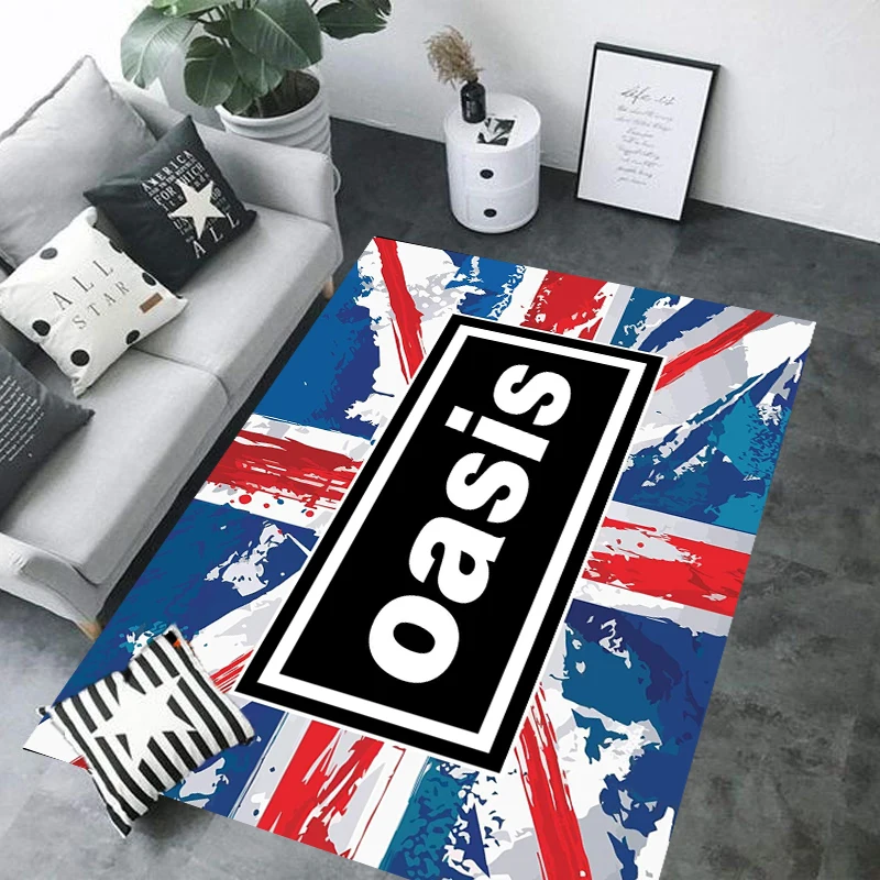 O-Oasis Band Carpet Rock Music Door Mat Entrance Non-slip Washable Kitchen Carpet Living Room Hallway Rugs Bathroom Home Decor