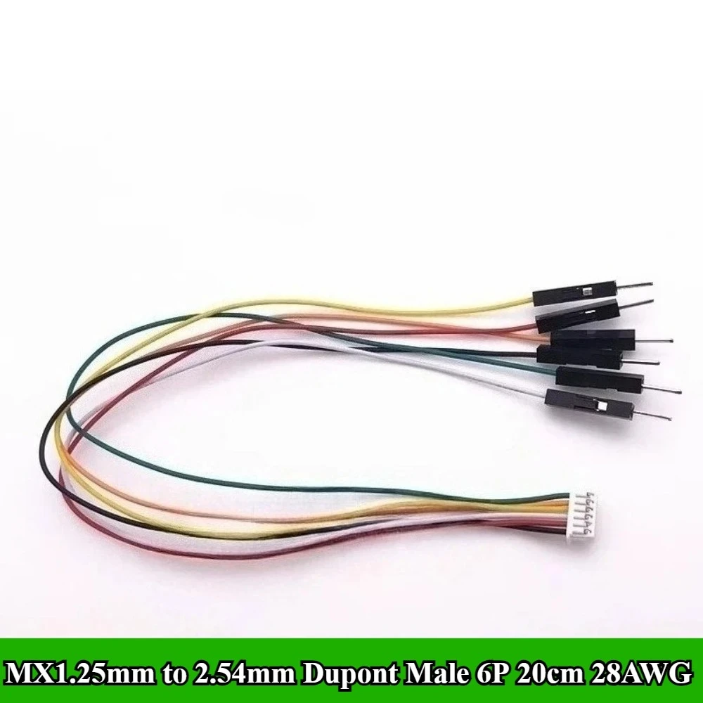 

10/30Pcs/lot MX1.25mm Female 2P/3P/4P/5P/6P to Dupont 2.54mm Male 1P Terminal Wire Length 20cm 28AWG Electronic Wire Connector