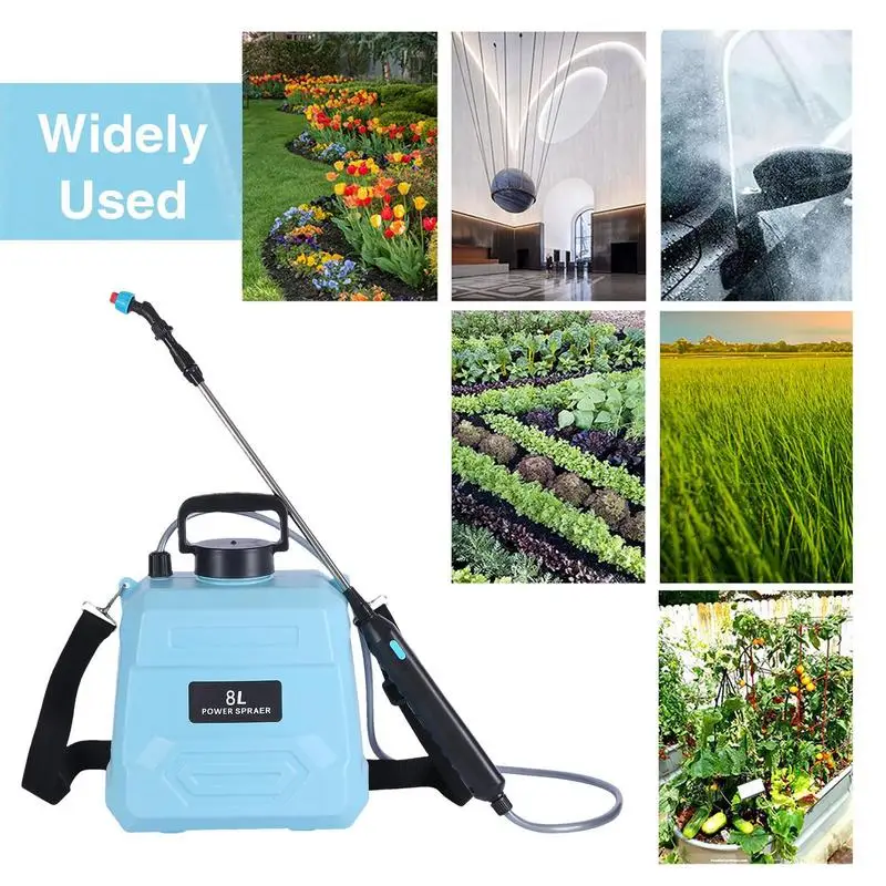 8L Electric Sprayer USB Rechargeable Garden Irrigation Sprinklers Telescopic Handle with Shoulder Strap Garden Supplies