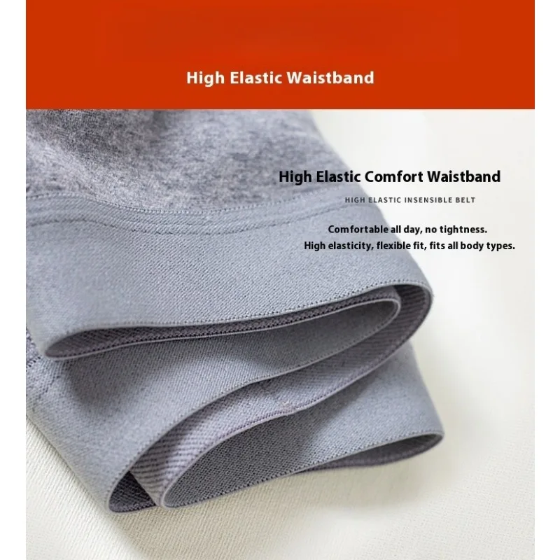Roupa interior térmica masculina inverno algodão forrado boxer briefs extra longo grosso quente cuecas calças de tempo frio quente confortável