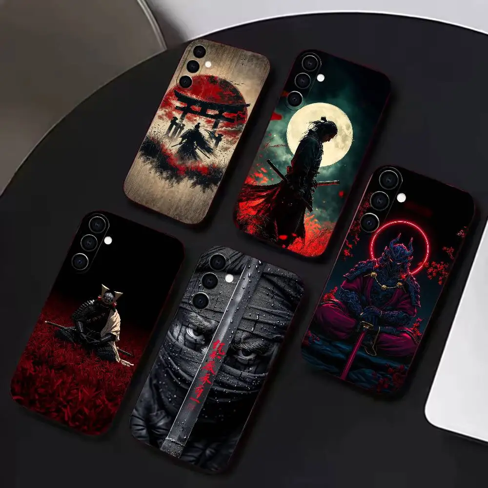 Japanese Bushido Samurai B-S  Phone Case Black Soft Silicone TPU For Samsung A72,A51,A70,A71,A53,A52,A73