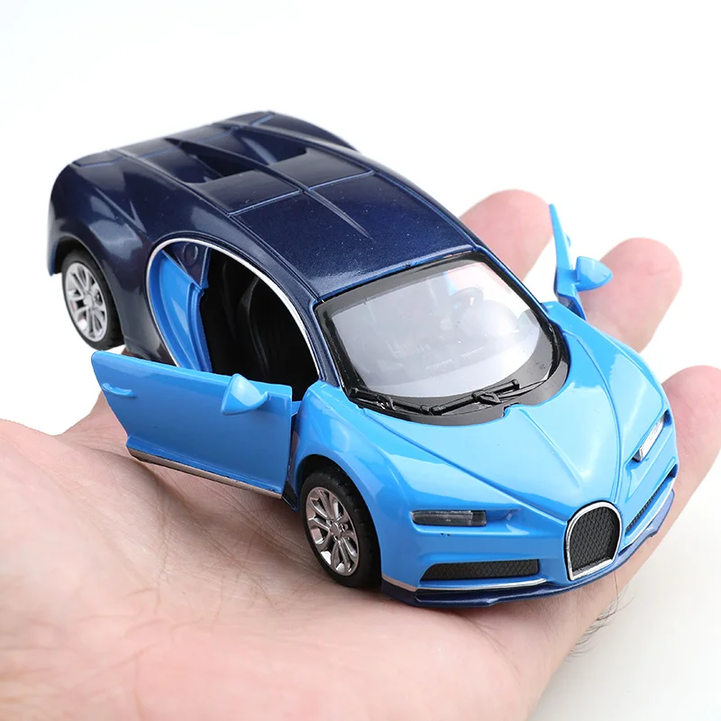 (Bagged) 1:36 Fabric Chiron, die-cast model car, simulated supercar, children's die-cast car, boy's toy model