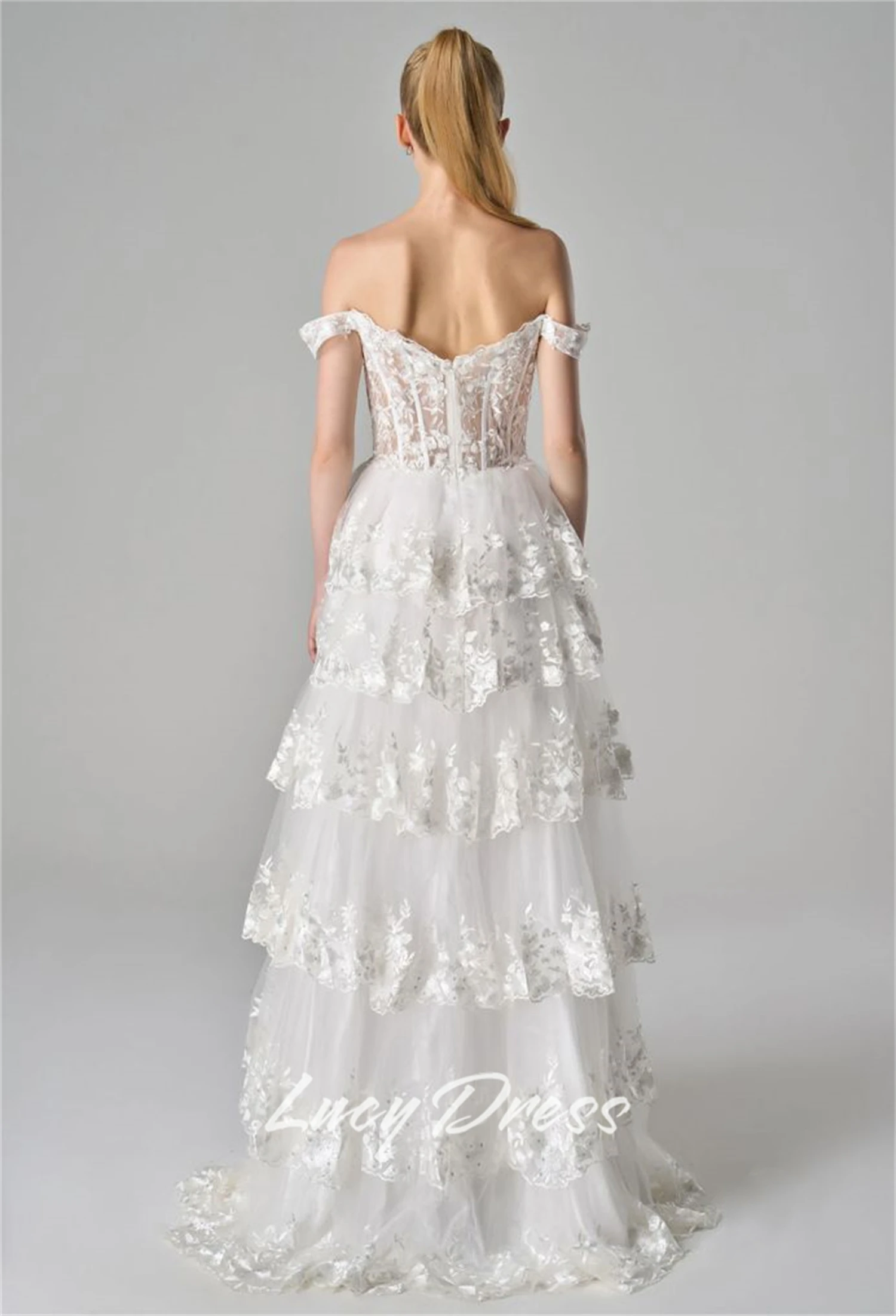 Lucy Aangepaste Bruiloft Jurk Sharon Happy Avondjurk Luxe Prom Gown Vrouwen trouwjurken voor feesten Trouwjurk